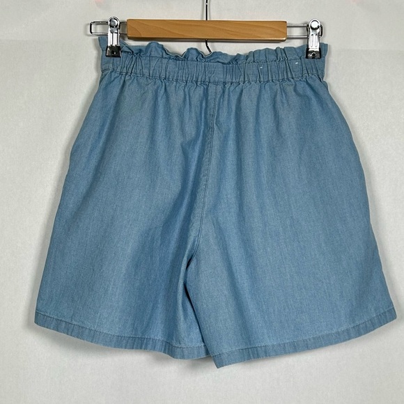 2 for$15 Uniqlo Kids Blue High Waist Shorts with Elastic Waistband - Picture 3 of 10
